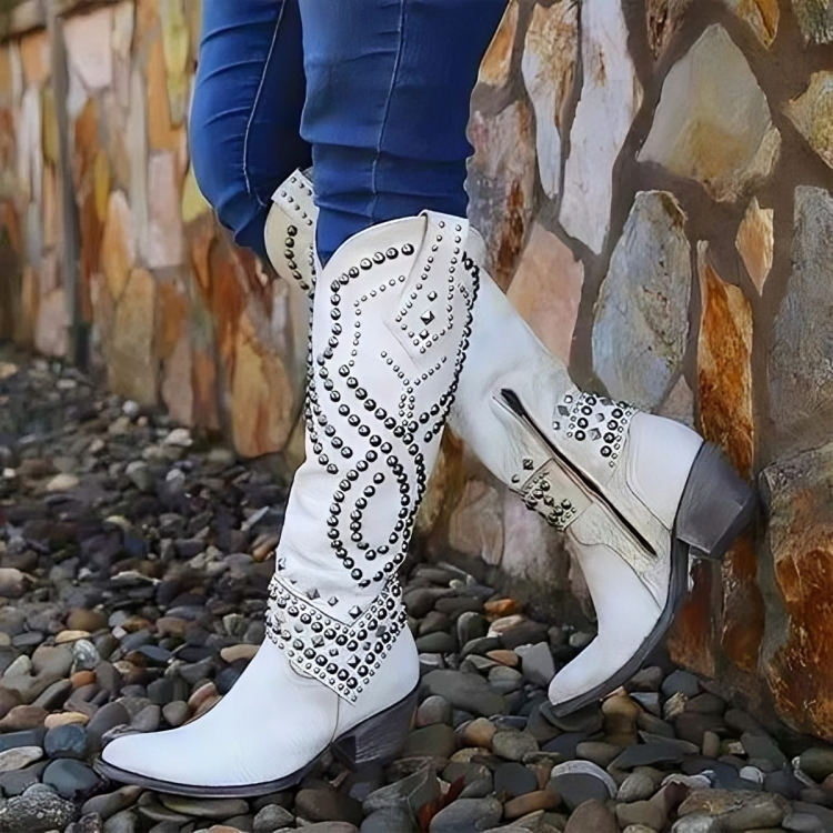 STUDDED COWBOY BOOTS FOR WOMEN