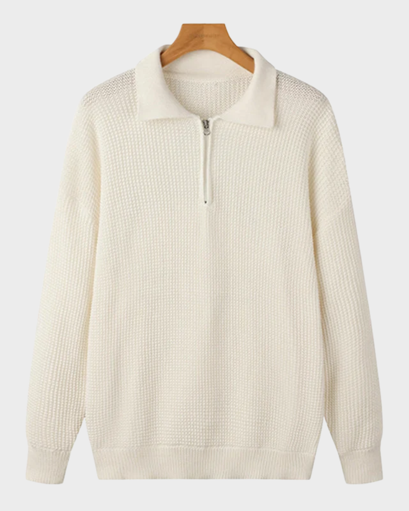 ZIP COLLAR KNIT SWEATER FOR MEN