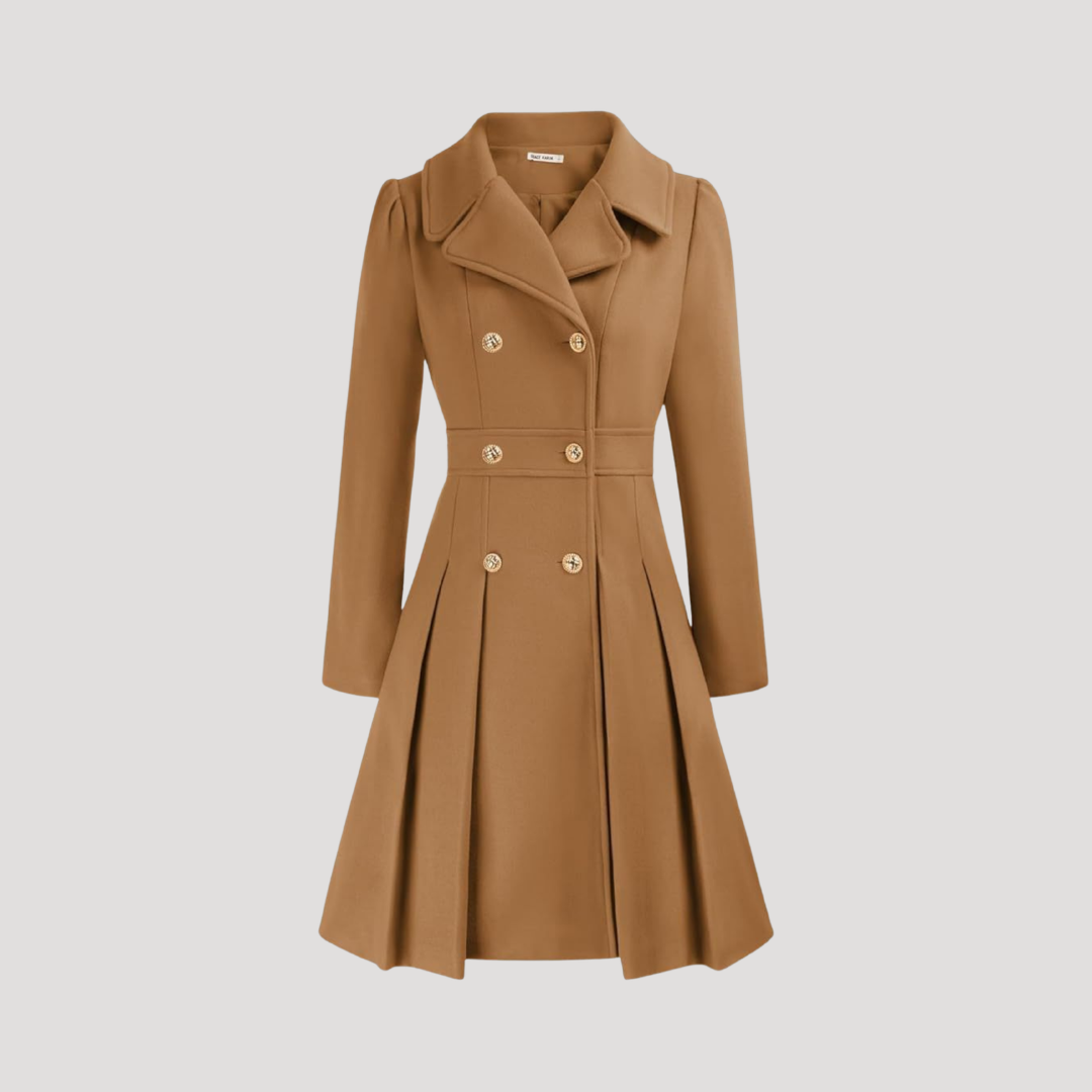 DOUBLE-BREASTED LAPEL COAT FOR WOMEN