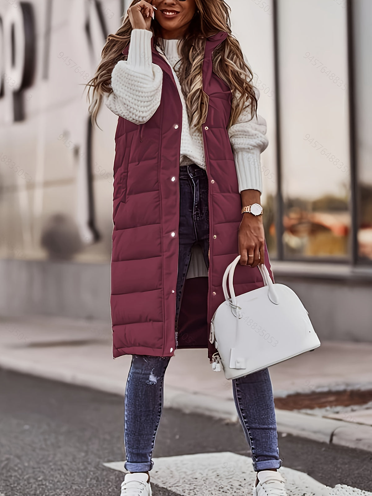 HOODED LONG PUFFER JACKET FOR WOMEN