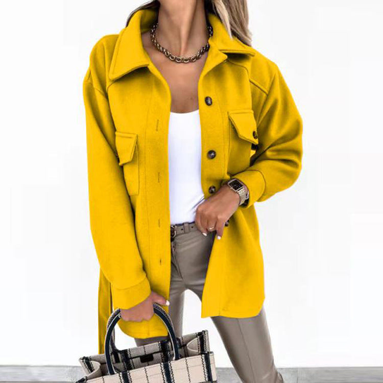 CLASSIC BUTTON-FRONT COAT FOR WOMEN