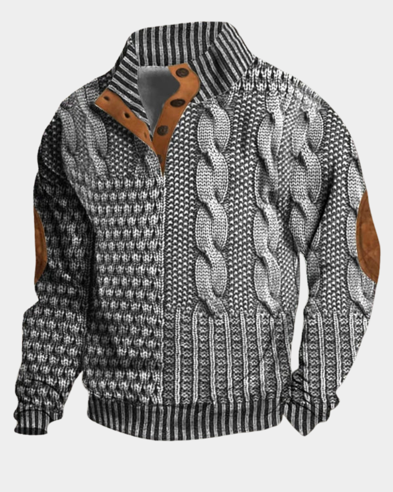 STAND COLLAR KNIT SWEATER FOR MEN