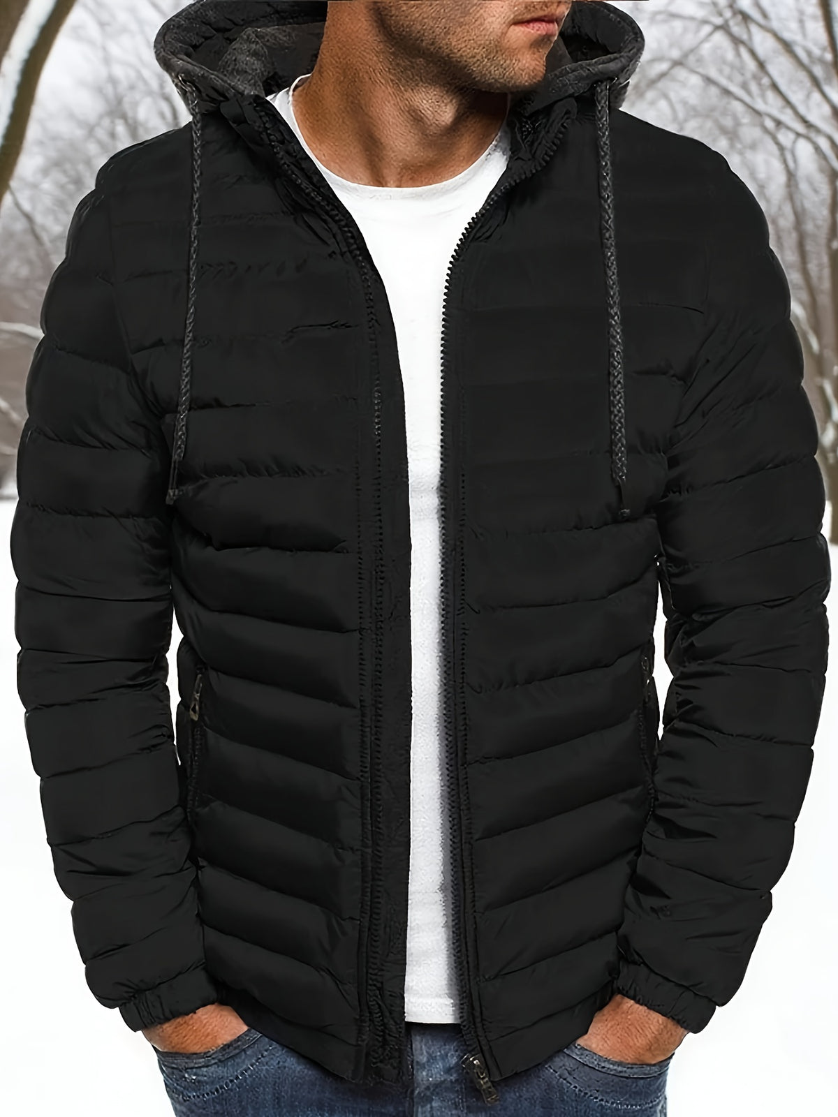 HOODED PUFFER JACKET FOR MEN