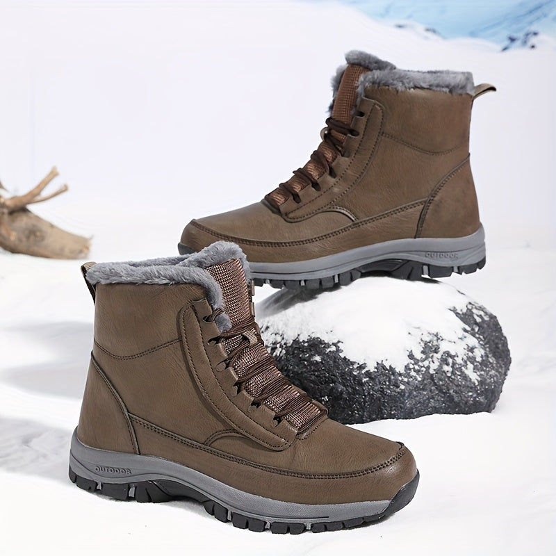 LACE-UP WATERPROOF SNOW BOOTS FOR MEN