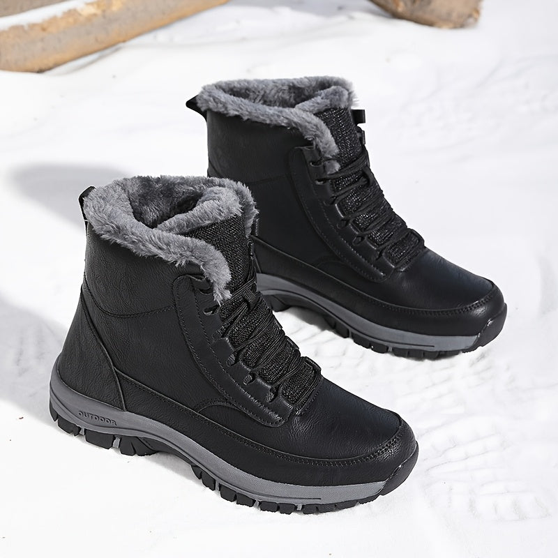 LACE-UP WATERPROOF SNOW BOOTS FOR MEN