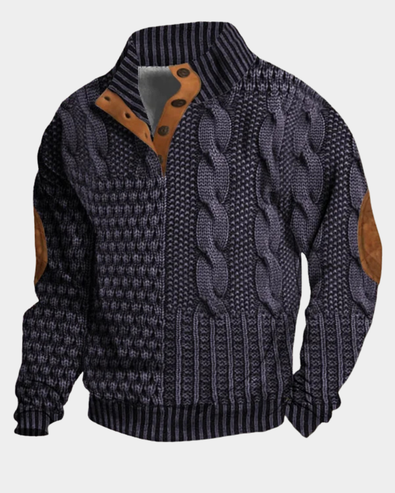 STAND COLLAR KNIT SWEATER FOR MEN