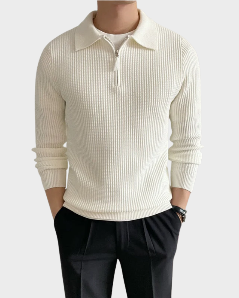 ZIP COLLAR KNIT SWEATER FOR MEN