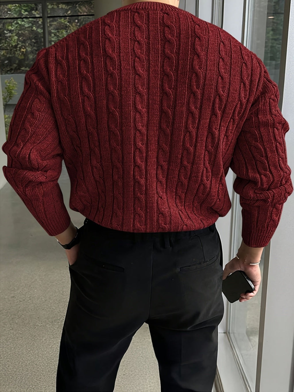 TEXTURED KNIT SWEATER FOR MEN