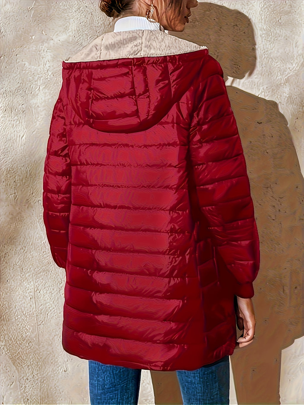 HOODED ZIP PUFFER JACKET FOR WOMEN