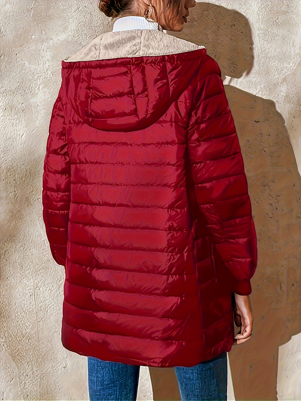 HOODED ZIP PUFFER JACKET FOR WOMEN