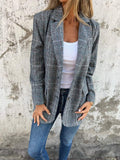 CHECKED LAPEL BLAZER FOR WOMEN