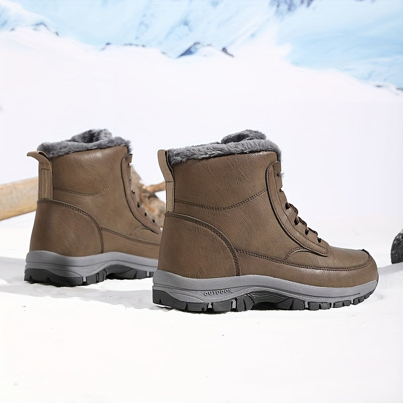 LACE-UP WATERPROOF SNOW BOOTS FOR MEN