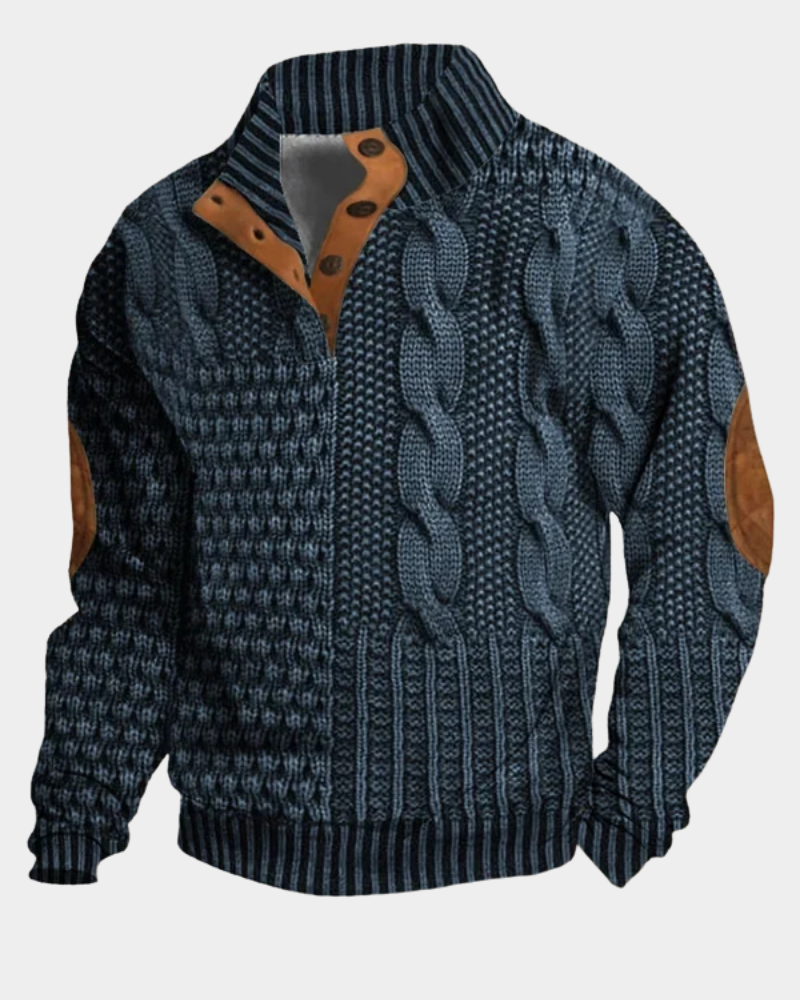 STAND COLLAR KNIT SWEATER FOR MEN