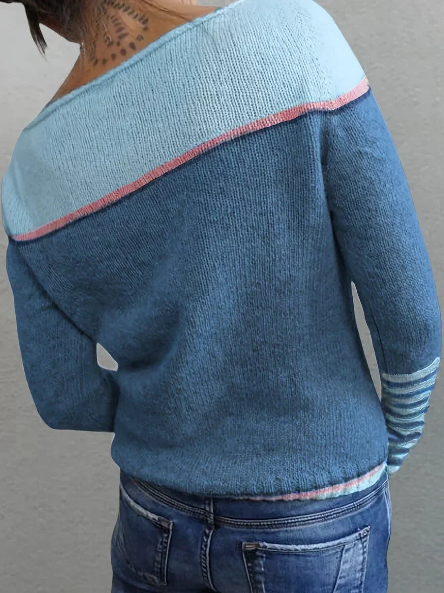 STRIPED KNIT SWEATER FOR WOMEN