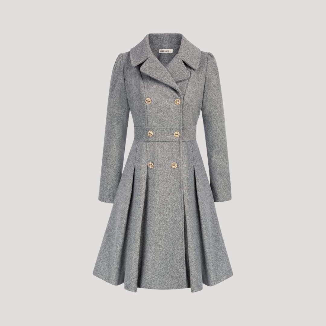 DOUBLE-BREASTED LAPEL COAT FOR WOMEN
