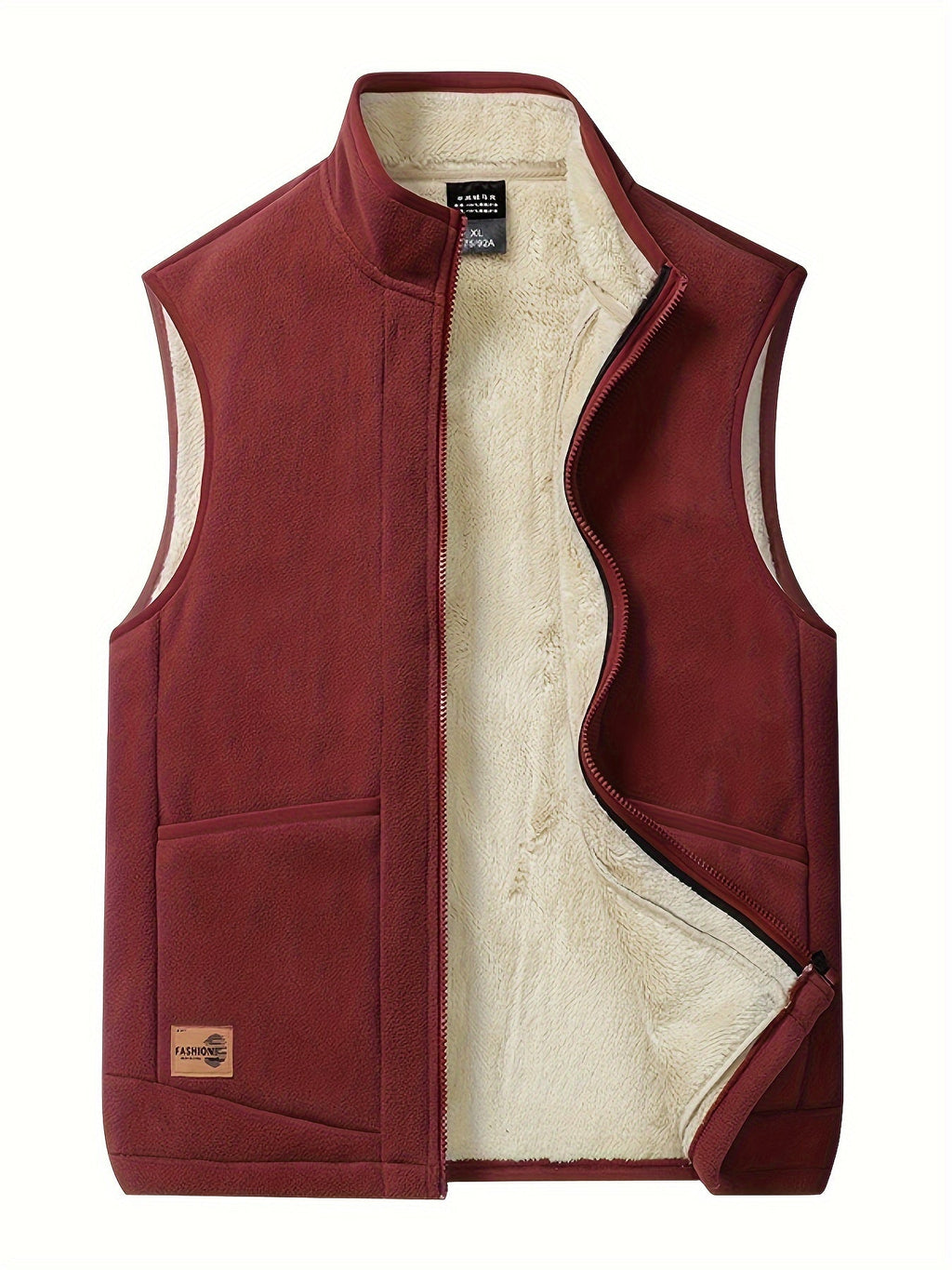 FLEECE-LINED PUFFER JACKET VEST FOR MEN