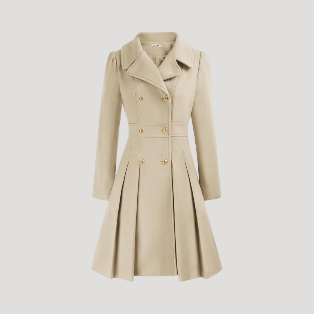 DOUBLE-BREASTED LAPEL COAT FOR WOMEN