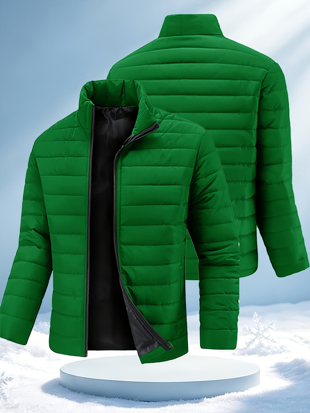 STAND COLLAR PUFFER JACKET FOR MEN