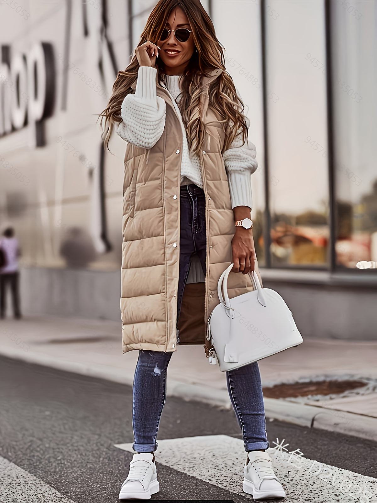HOODED LONG PUFFER JACKET FOR WOMEN