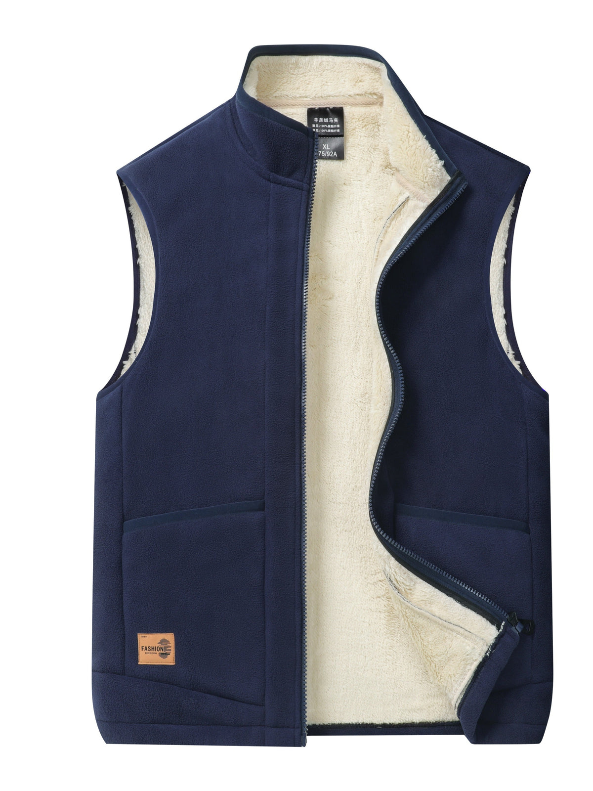 FLEECE-LINED PUFFER JACKET VEST FOR MEN