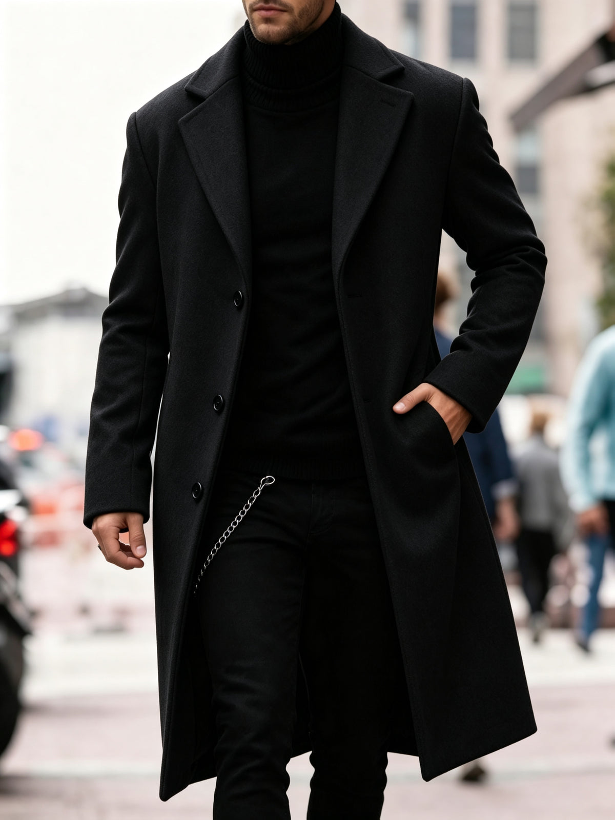 LONGLINE TRENCH COAT FOR MEN
