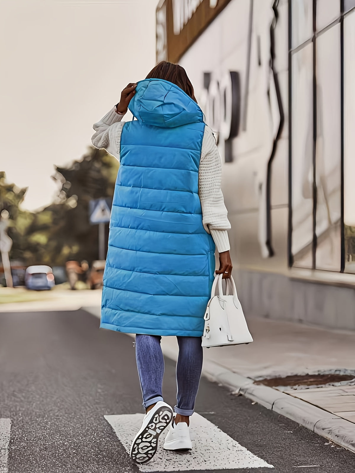 HOODED LONG PUFFER JACKET FOR WOMEN