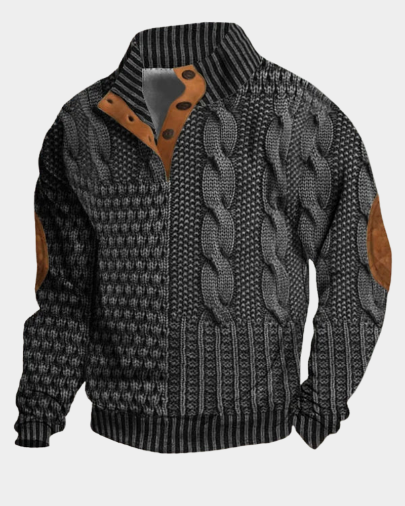 STAND COLLAR KNIT SWEATER FOR MEN