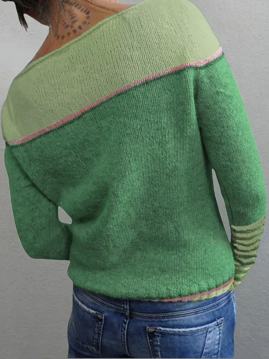 STRIPED KNIT SWEATER FOR WOMEN