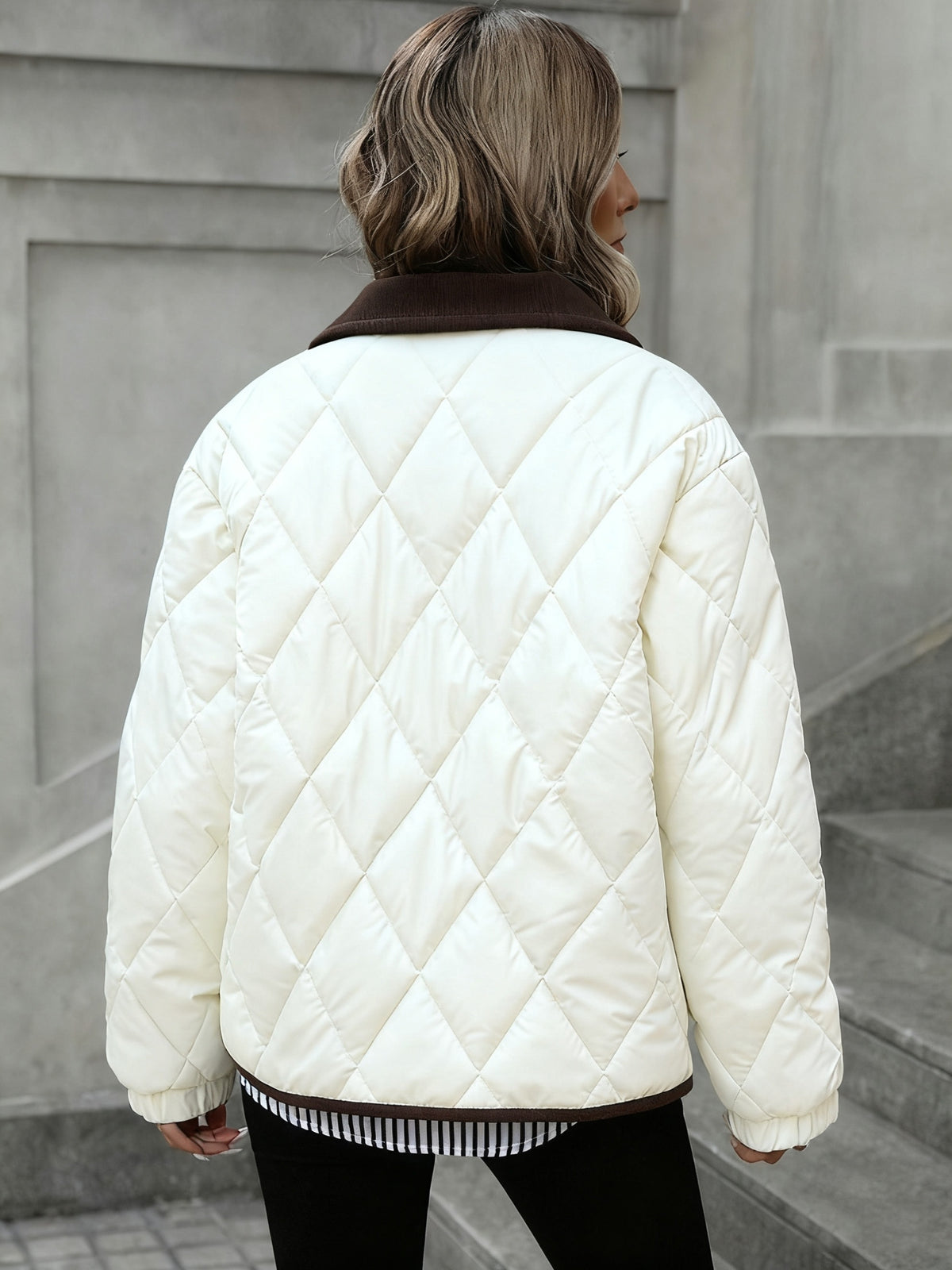 DIAMOND QUILTED PUFFER JACKET FOR WOMEN
