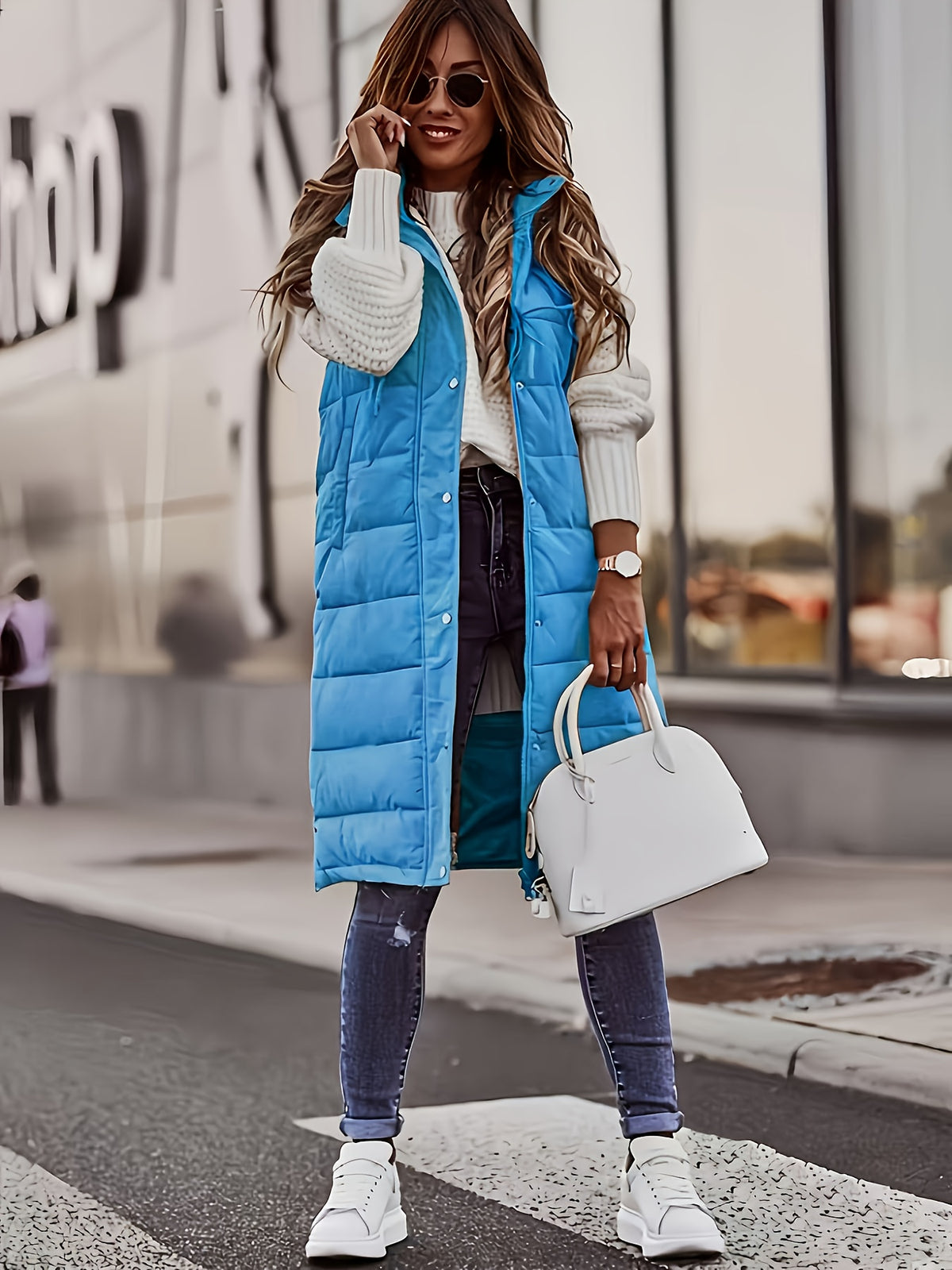 HOODED LONG PUFFER JACKET FOR WOMEN