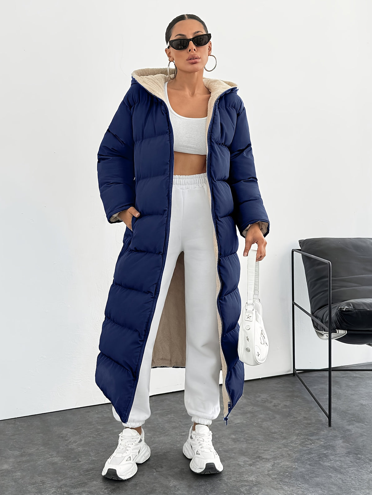 HOODED LONG PUFFER JACKET FOR WOMEN