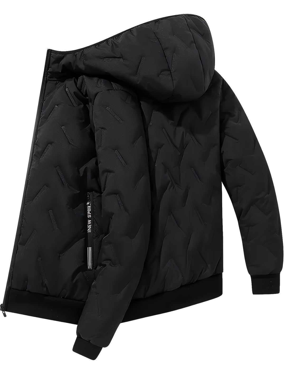 SHERPA LINED HOODED PUFFER JACKET FOR MEN
