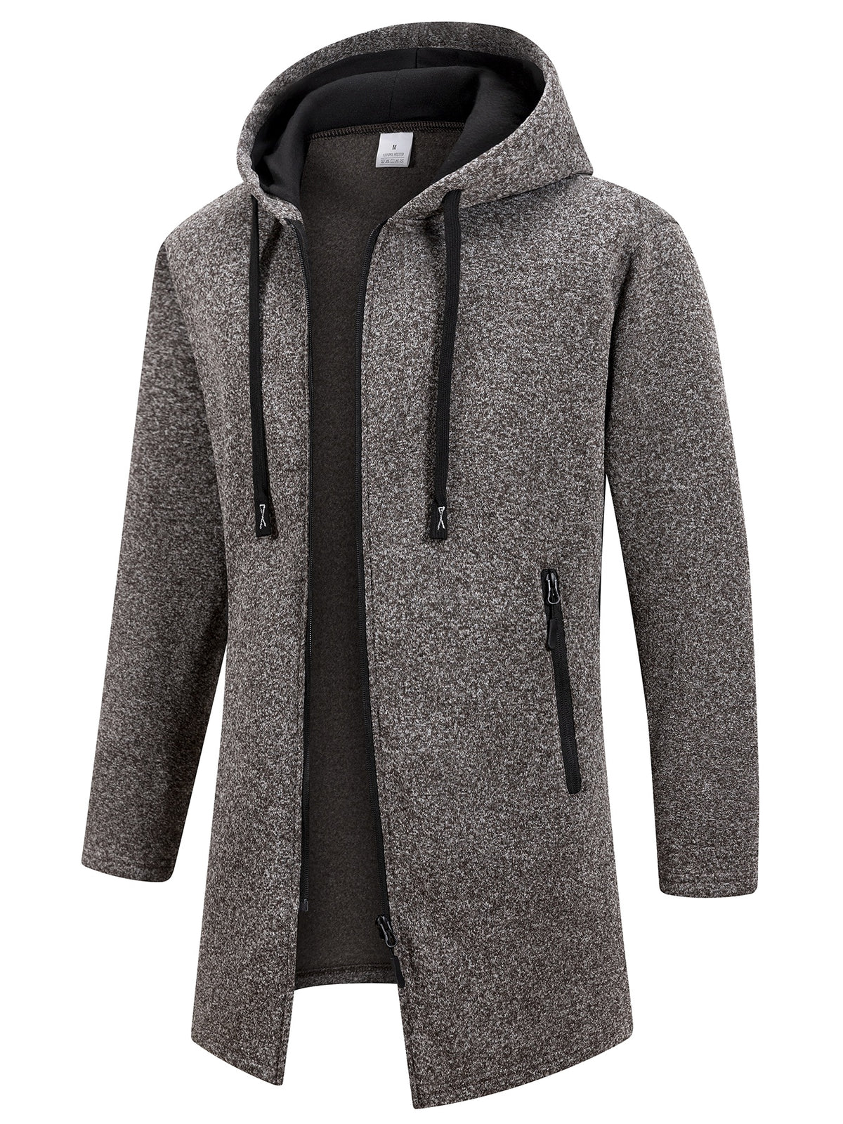 HOODED KNIT TRENCH COAT FOR MEN