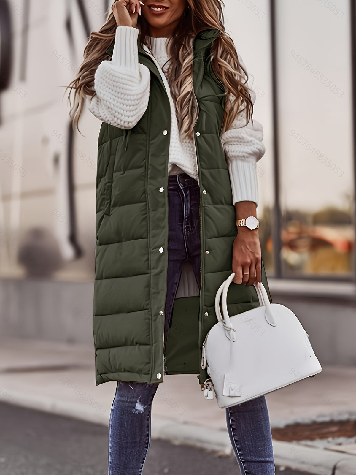 HOODED LONG PUFFER JACKET FOR WOMEN