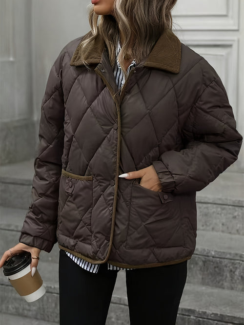 DIAMOND QUILTED PUFFER JACKET FOR WOMEN