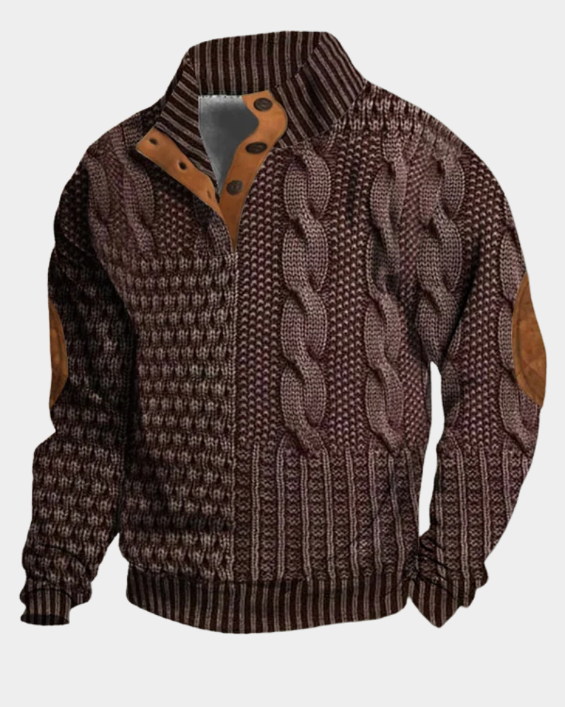 STAND COLLAR KNIT SWEATER FOR MEN