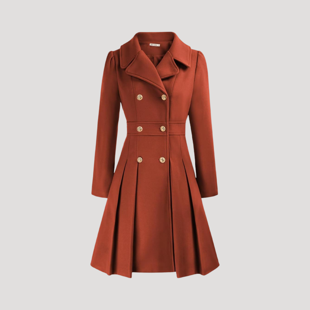 DOUBLE-BREASTED LAPEL COAT FOR WOMEN