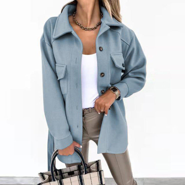 CLASSIC BUTTON-FRONT COAT FOR WOMEN