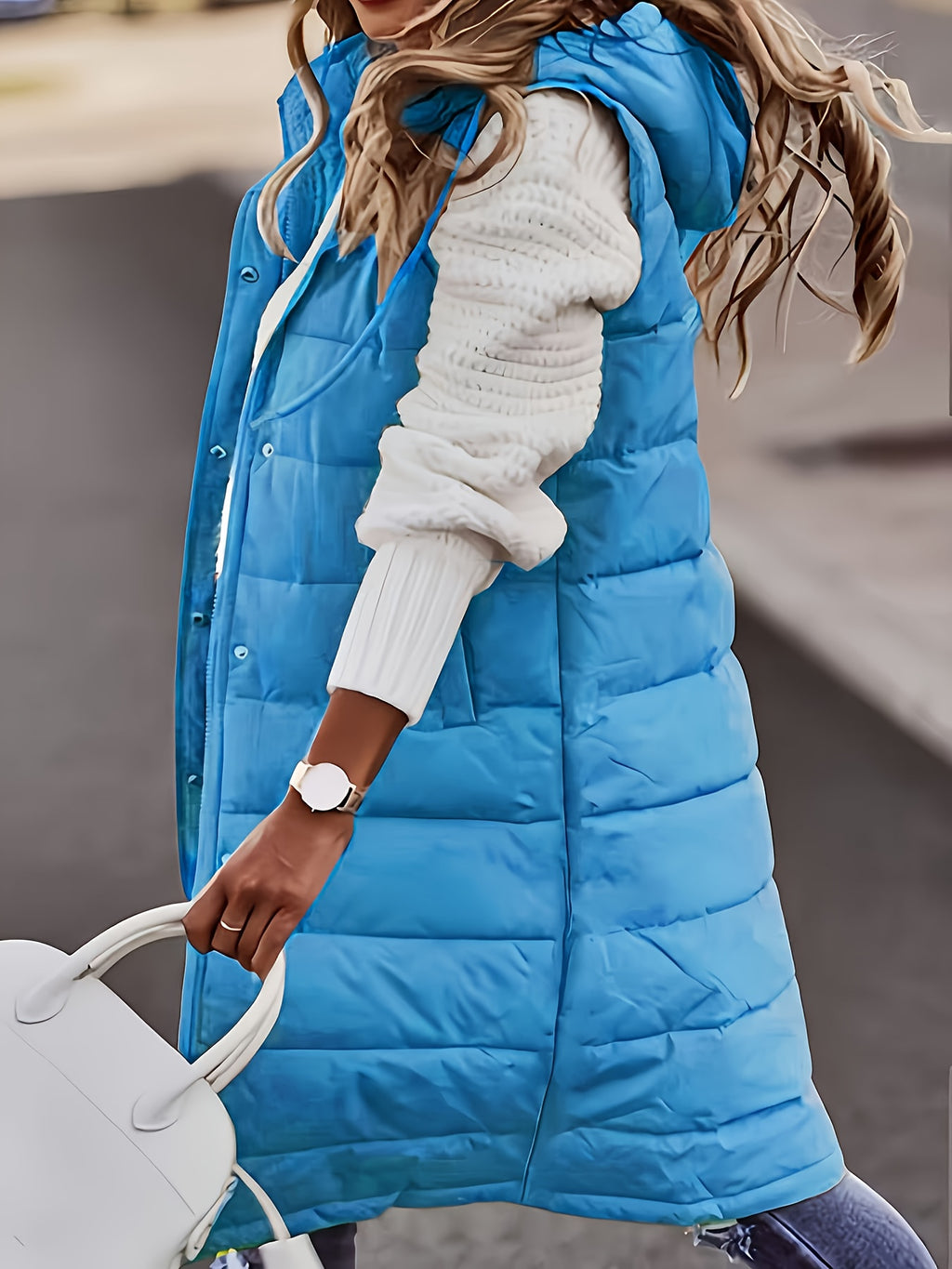 HOODED LONG PUFFER JACKET FOR WOMEN