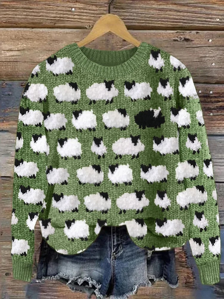 PINE TREE KNIT CHRISTMAS SWEATER FOR WOMEN