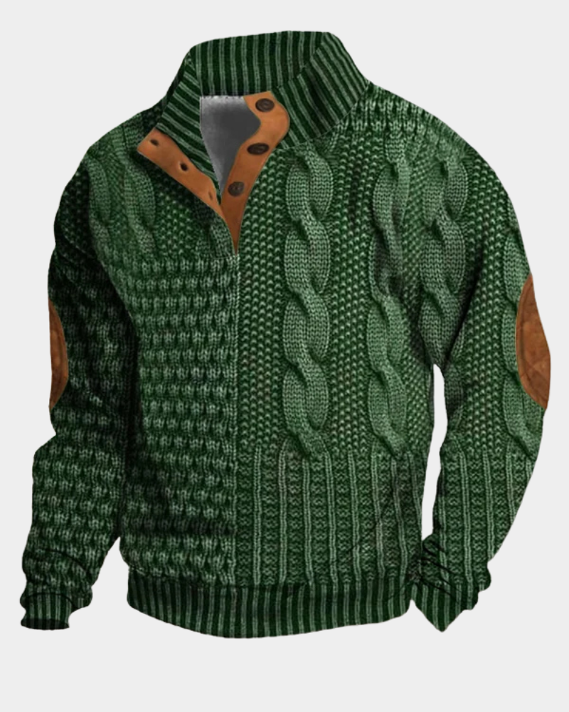 STAND COLLAR KNIT SWEATER FOR MEN