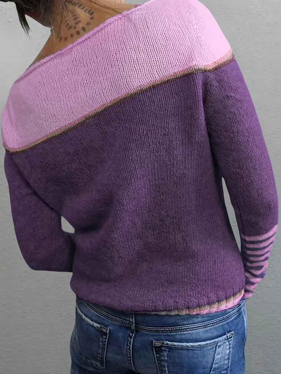 STRIPED KNIT SWEATER FOR WOMEN