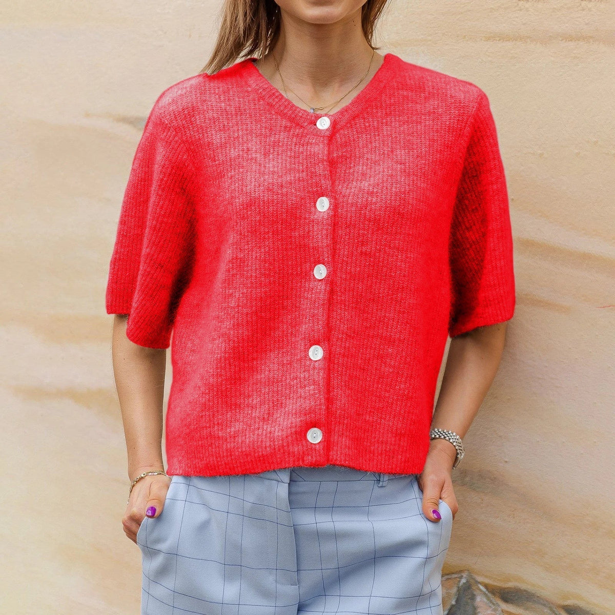 ROUND NECK KNIT VEST FOR WOMEN