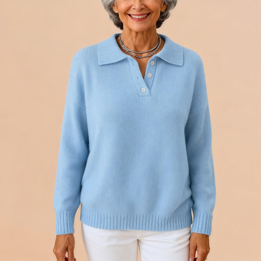 COLLARED KNIT SWEATER FOR WOMEN