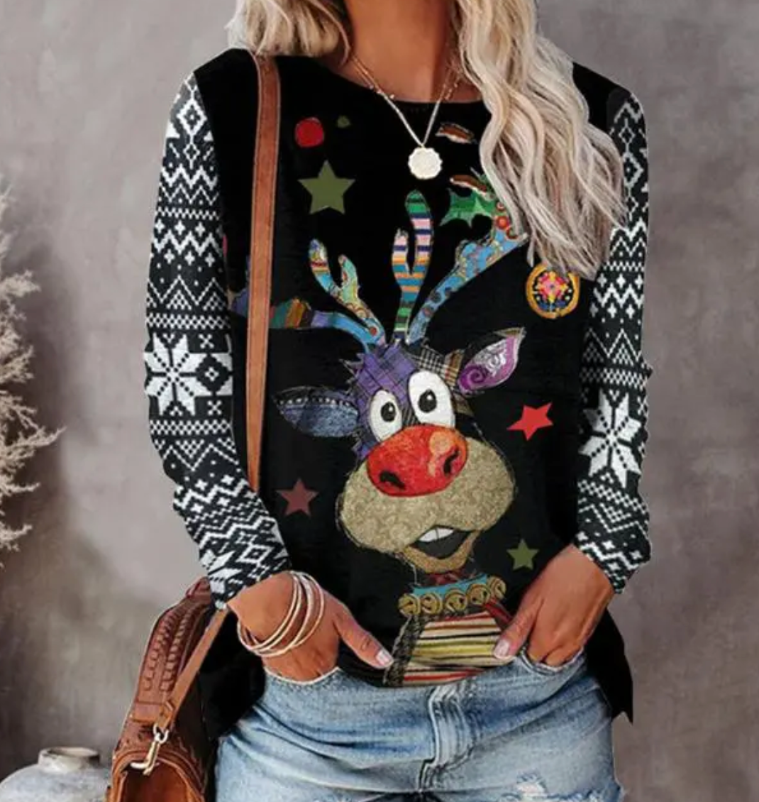REINDEER CHRISTMAS SWEATER FOR WOMEN