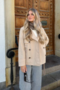 WIDE COLLAR COAT WITH FRONT BUTTON ROWS FOR WOMEN