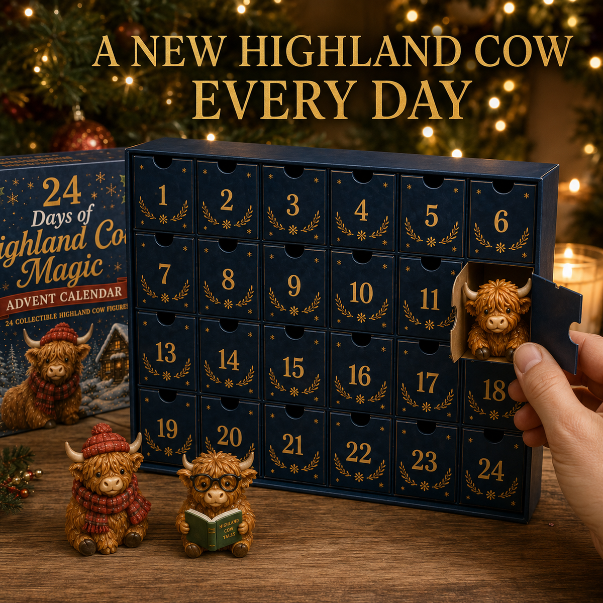 HIGHLAND COW ADVENT CALENDAR – 24 COLLECTIBLE MINI FIGURES