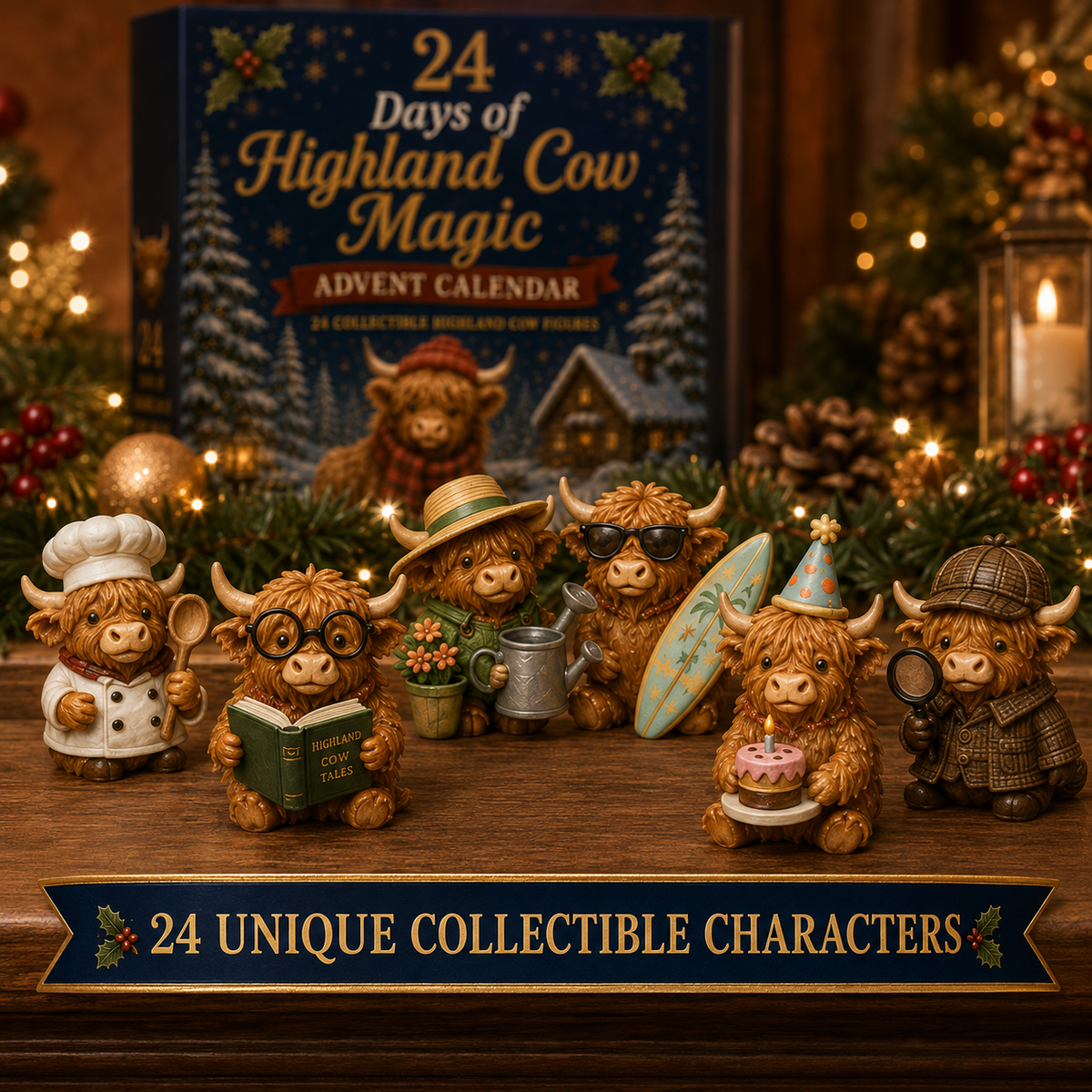 HIGHLAND COW ADVENT CALENDAR – 24 COLLECTIBLE MINI FIGURES