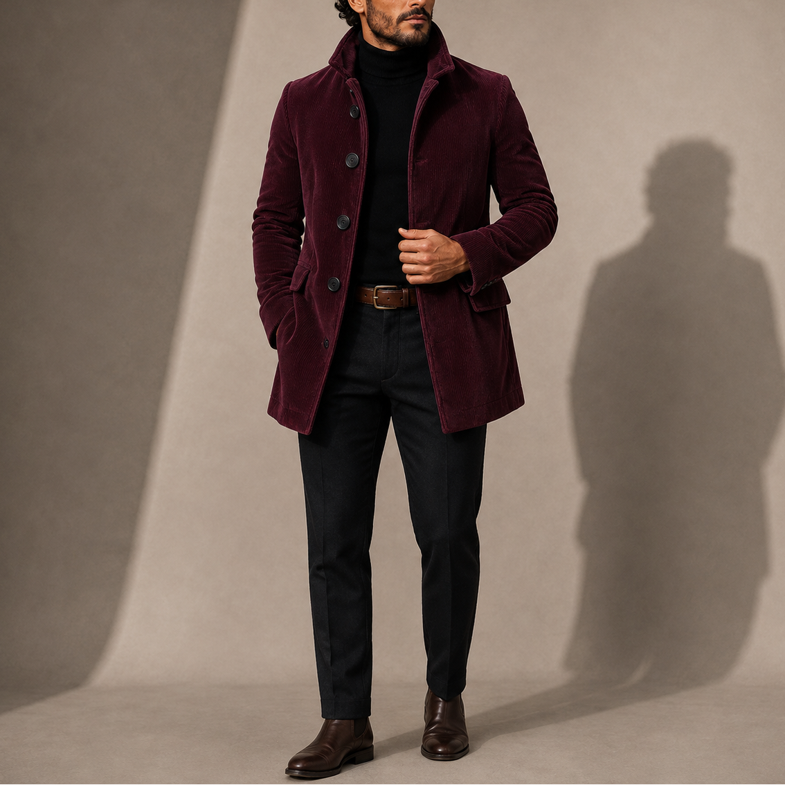 STAND COLLAR WINTER COAT FOR MEN