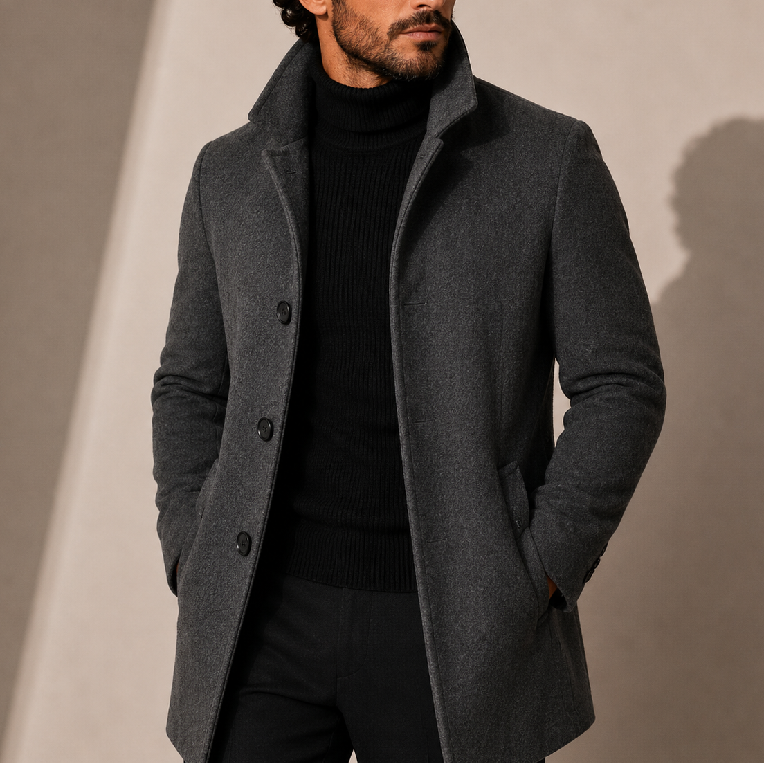 STAND COLLAR WINTER COAT FOR MEN